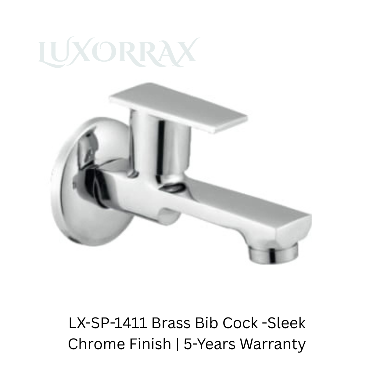 LX-SP-1411 Brass Bib Cock – Sleek Chrome Finish | 5-Year Warranty