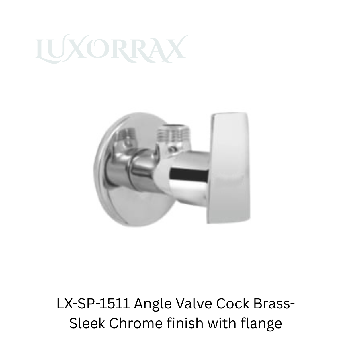 LX-SP-1511 Angle Valve Cock Brass-Sleek Chrome finish with flange