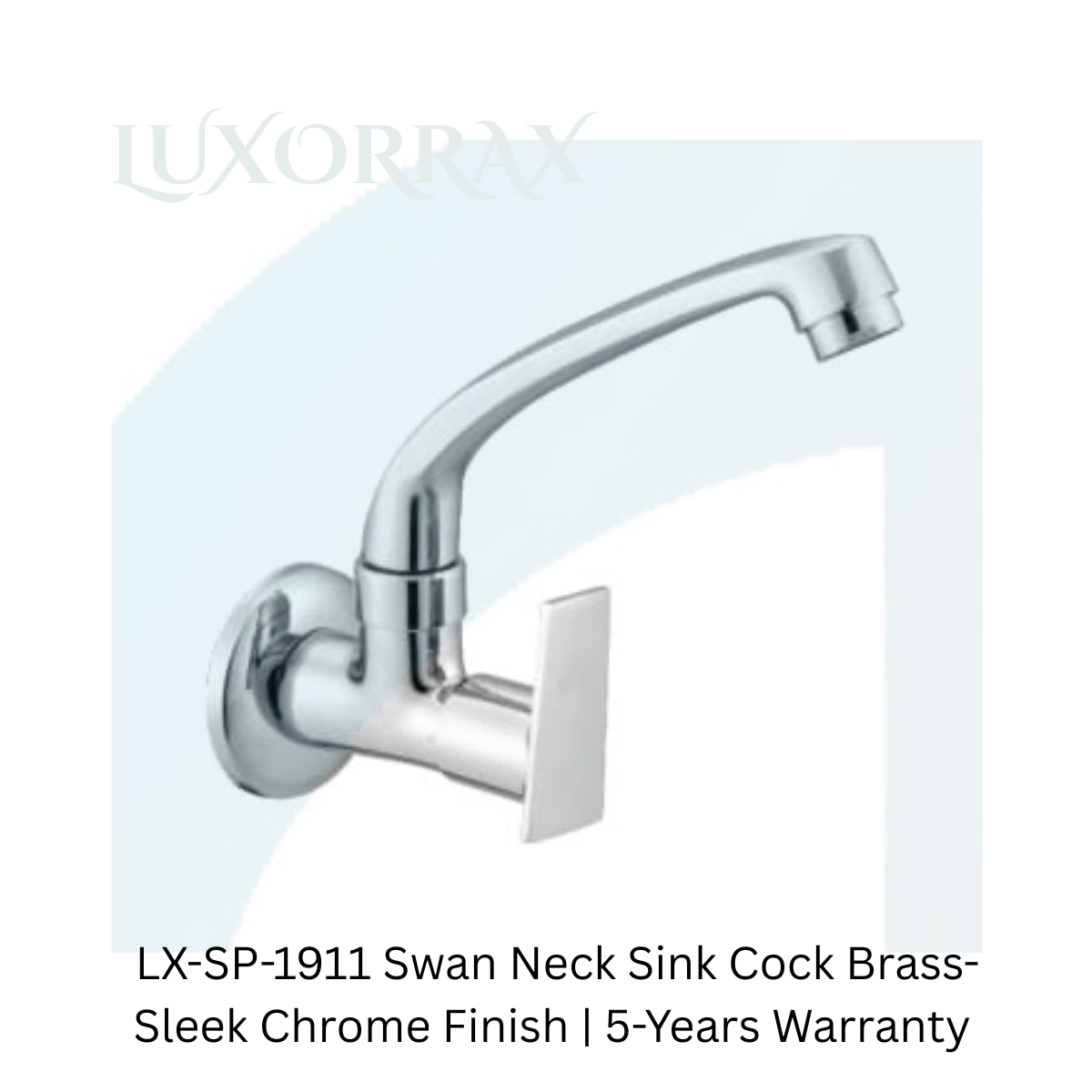LX-SP-1911 Swan Neck Sink Cock Brass-Sleek Chrome Finish | 5-Years Warranty