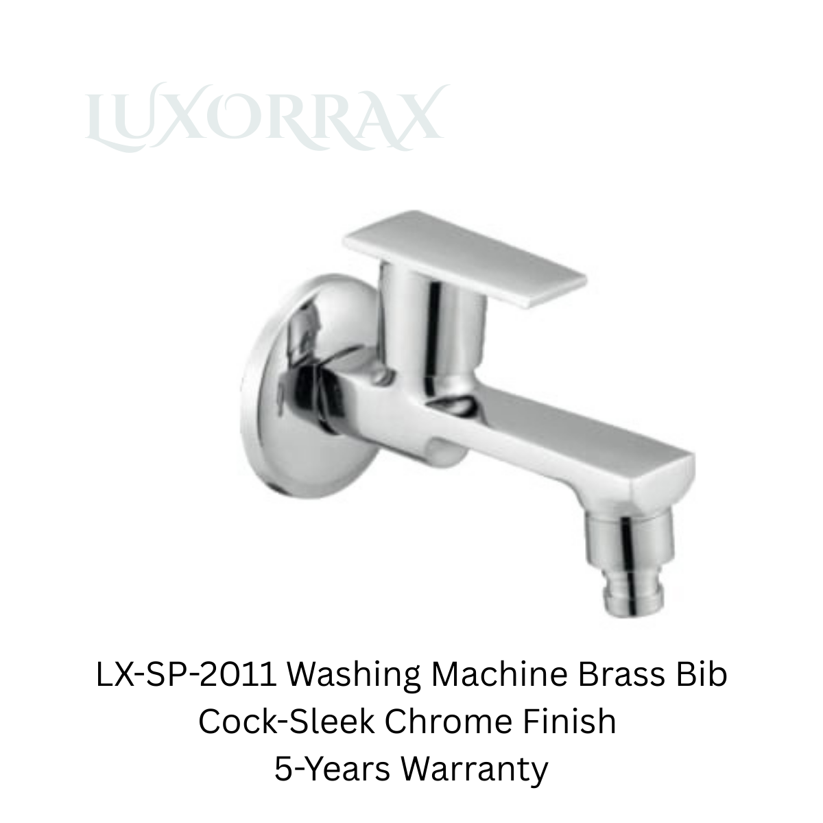 LX-SP-2011 Premium Brass Bib Cock- Sleek Chrome Finish