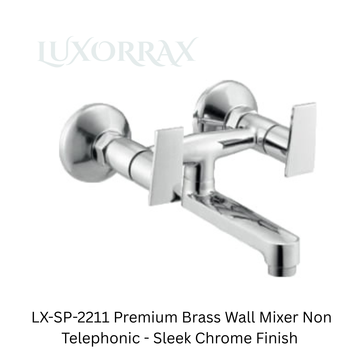 LX-SP-2211 Premium Brass Wall Mixer Non Telephonic - Sleek Chrome Finish