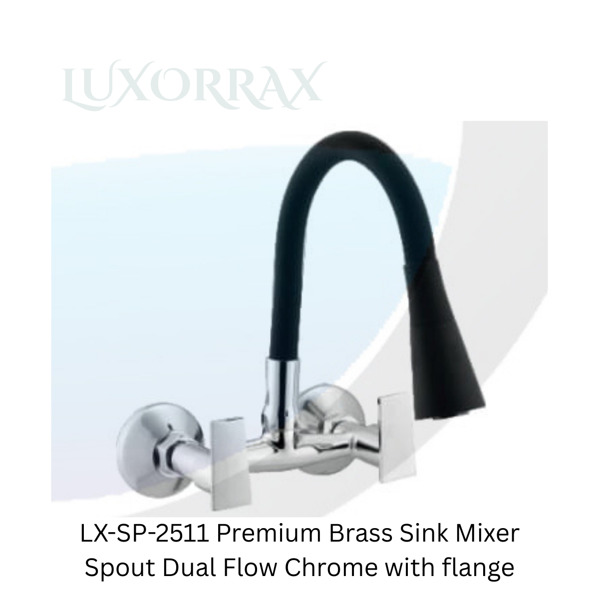 LX-SP-2511 Premium Brass Sink Mixer Spout Dual Flow Chrome with flange