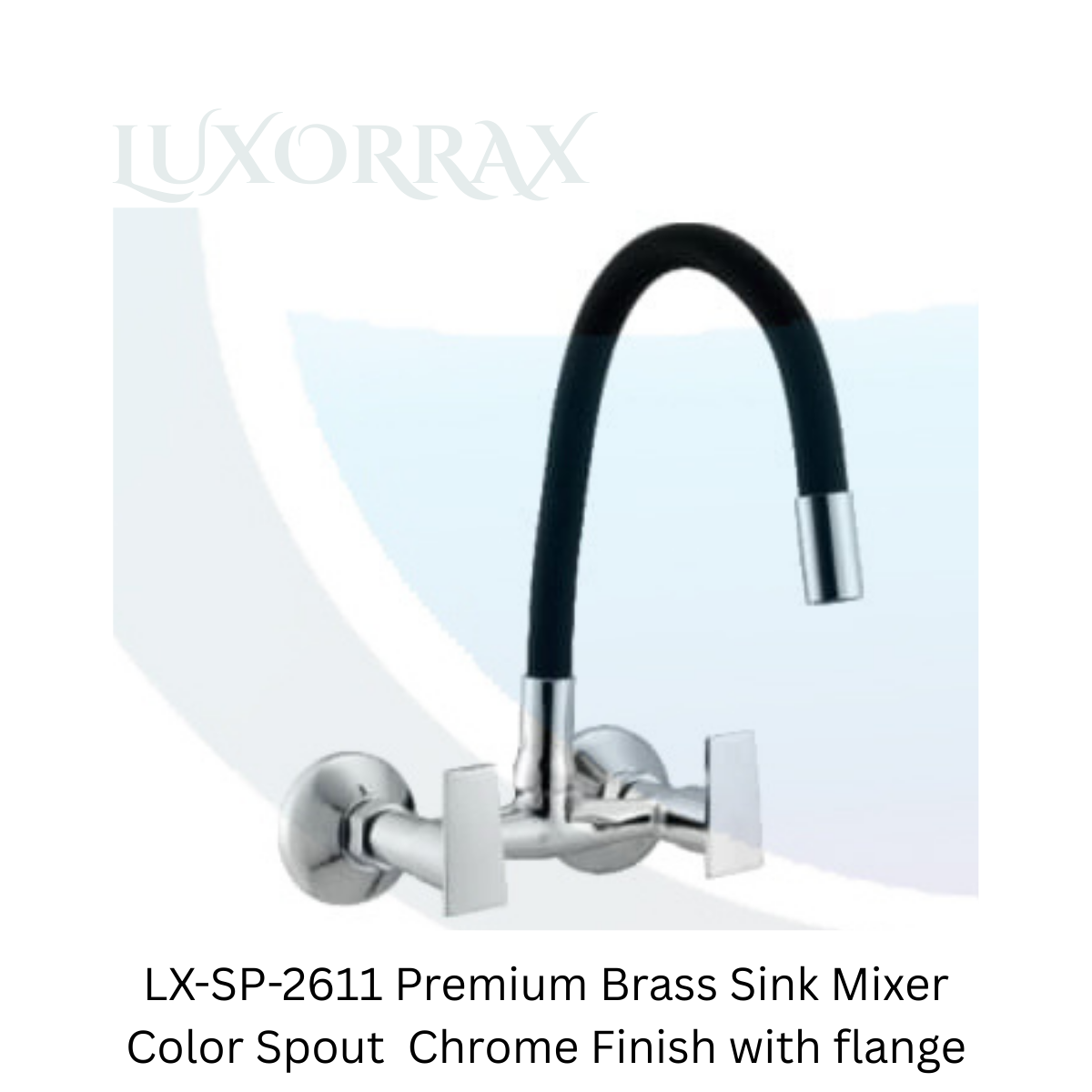 LX-SP-2611 Premium Brass Sink Mixer Color Spout Chrome Finish with flange