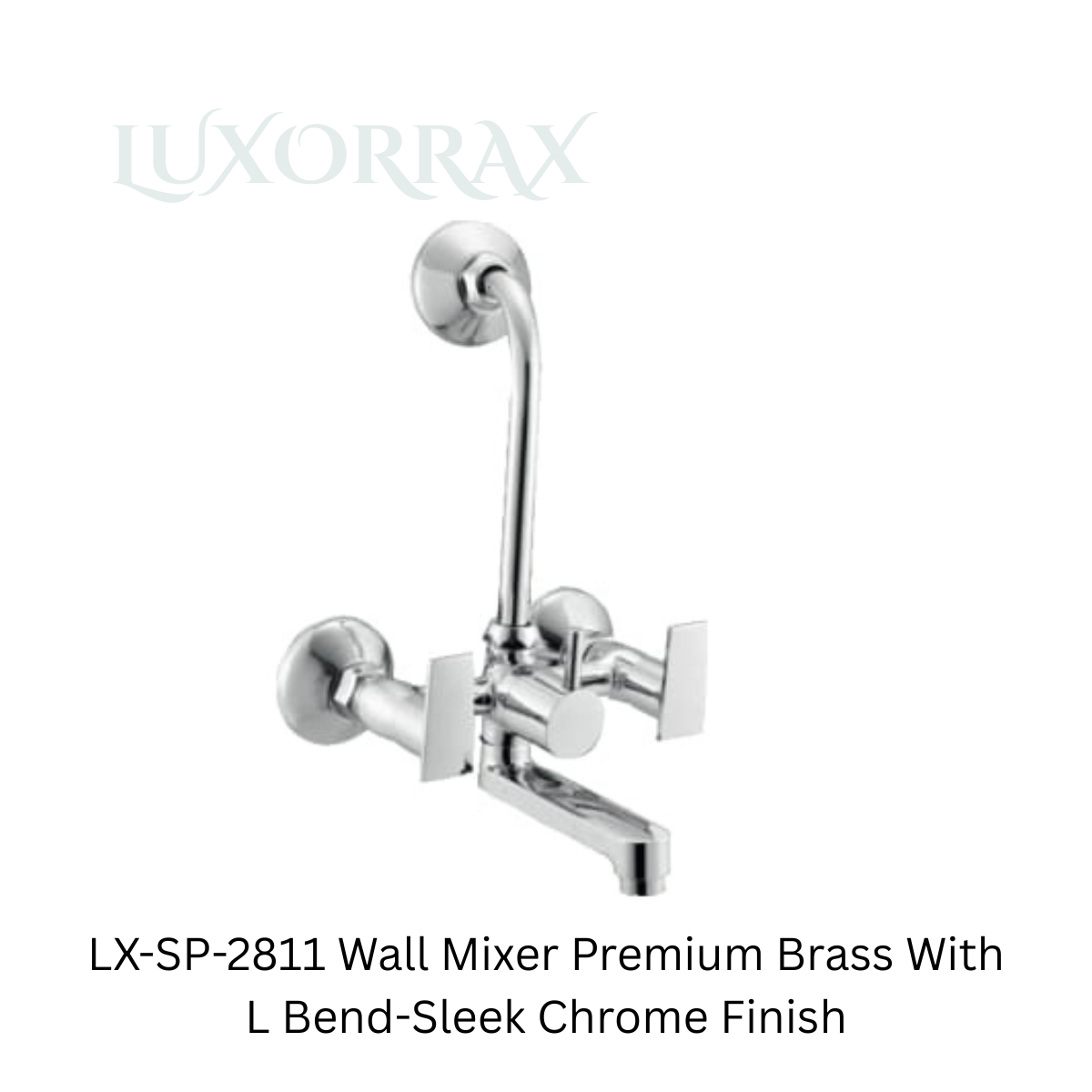 LX-SP-2811 Wall Mixer Premium Brass With L Bend-Sleek Chrome Finish