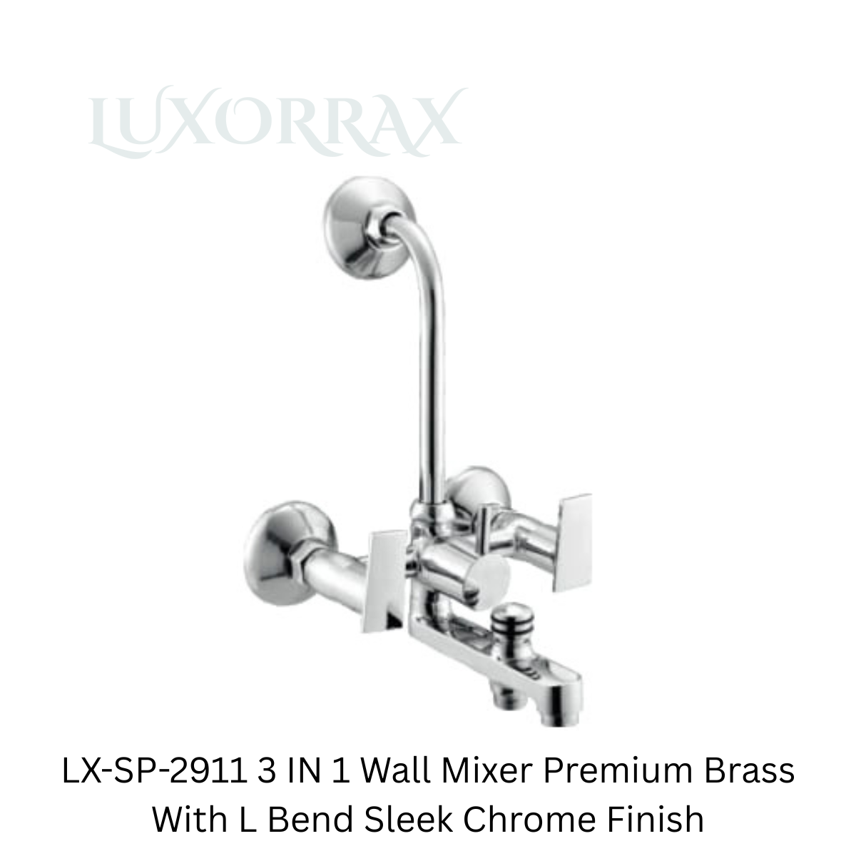 LX-SP-2911 3 IN 1 Wall Mixer Premium Brass With L Bend Sleek Chrome Finish