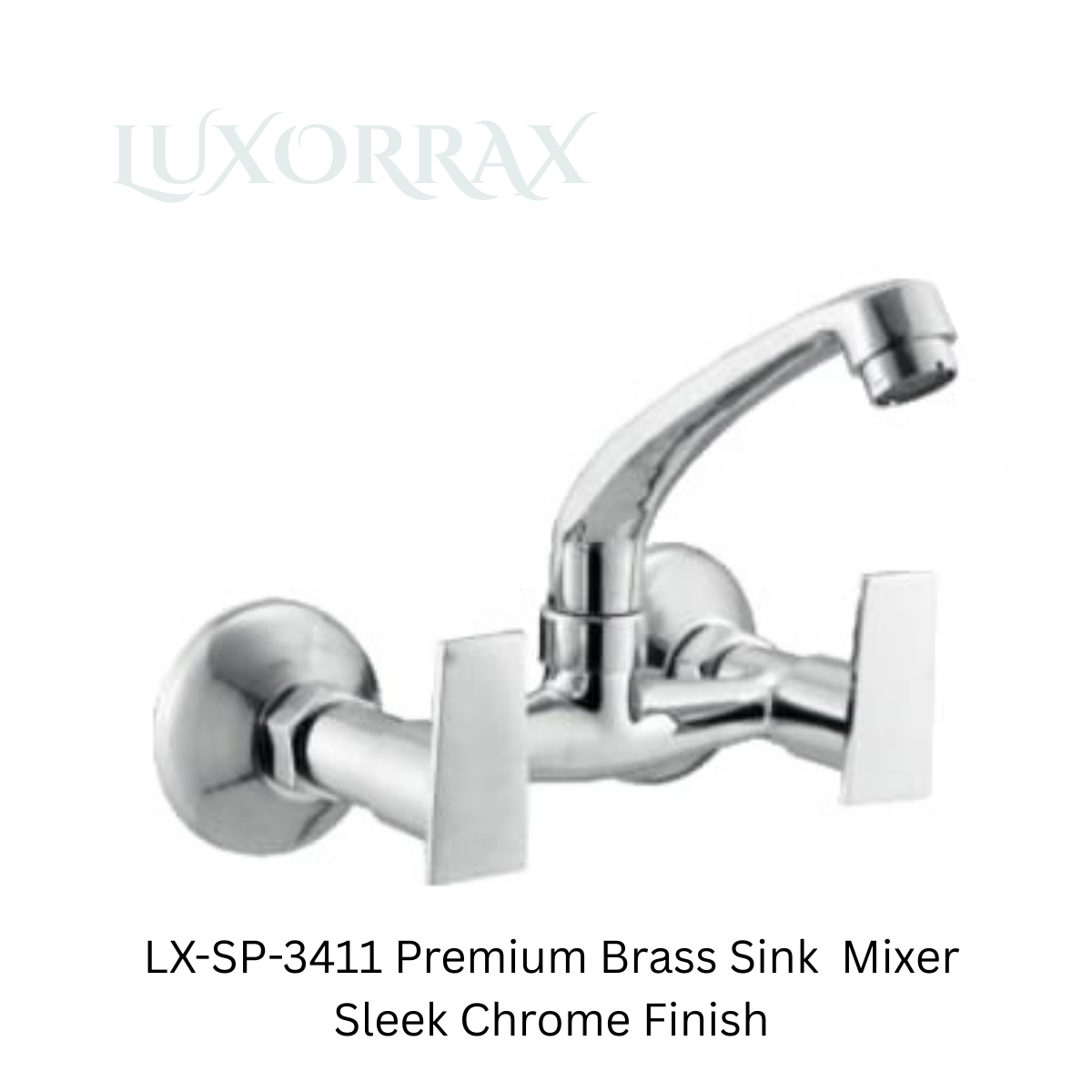 LX-SP-3411 Premium Brass Sink Mixer Sleek Chrome Finish